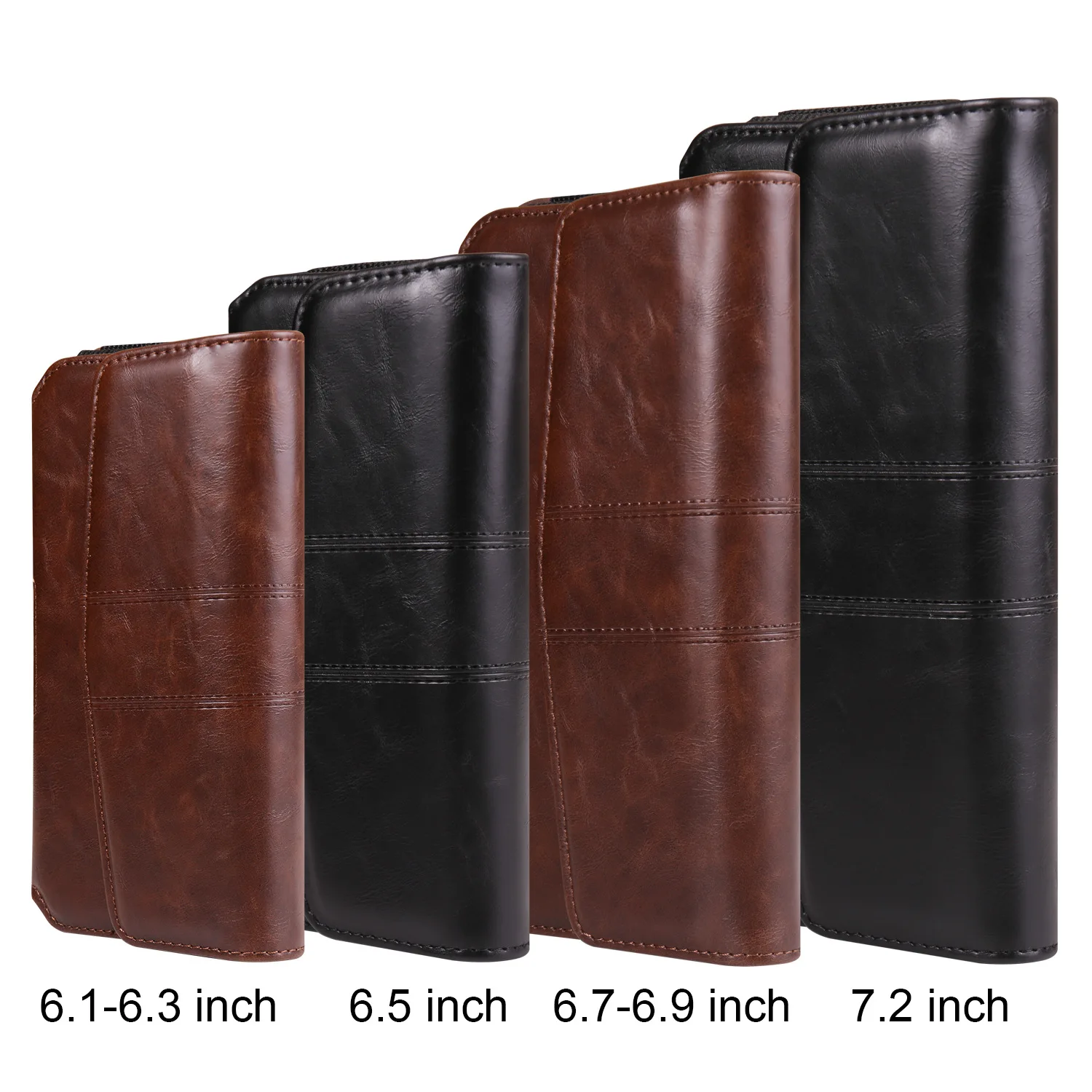 

PU leather mobile phone waist bag, horizontal buckle, waist strap, flip cover, lightweight, multi-sized men's waist bag