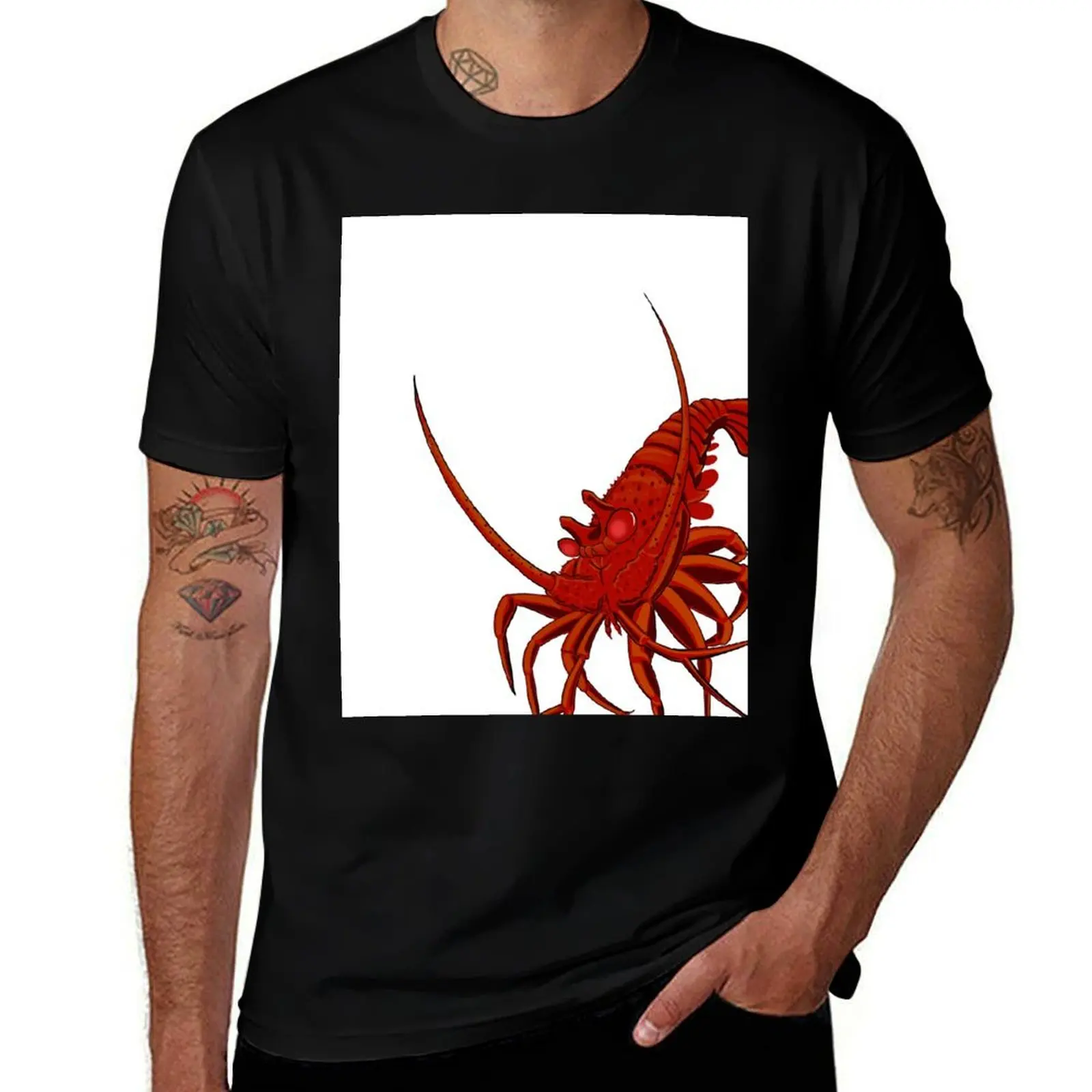 

shirts T-Shirt t shirt shirt lobster prints spiny men cotton essential with 100% t t