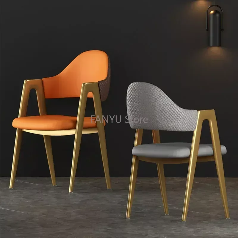 Salon Nordic Dining Chairs Office Leather Design Dining Chairs Modern Luxury Party Sillas Para Comedor Home Furniture WK50CY