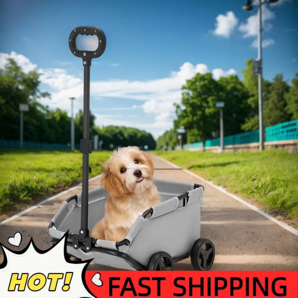 

Складная прогулочная коляска для мелких животных на 4 колесах, для собак и кошек, идеальна для прогулок и путешествий.