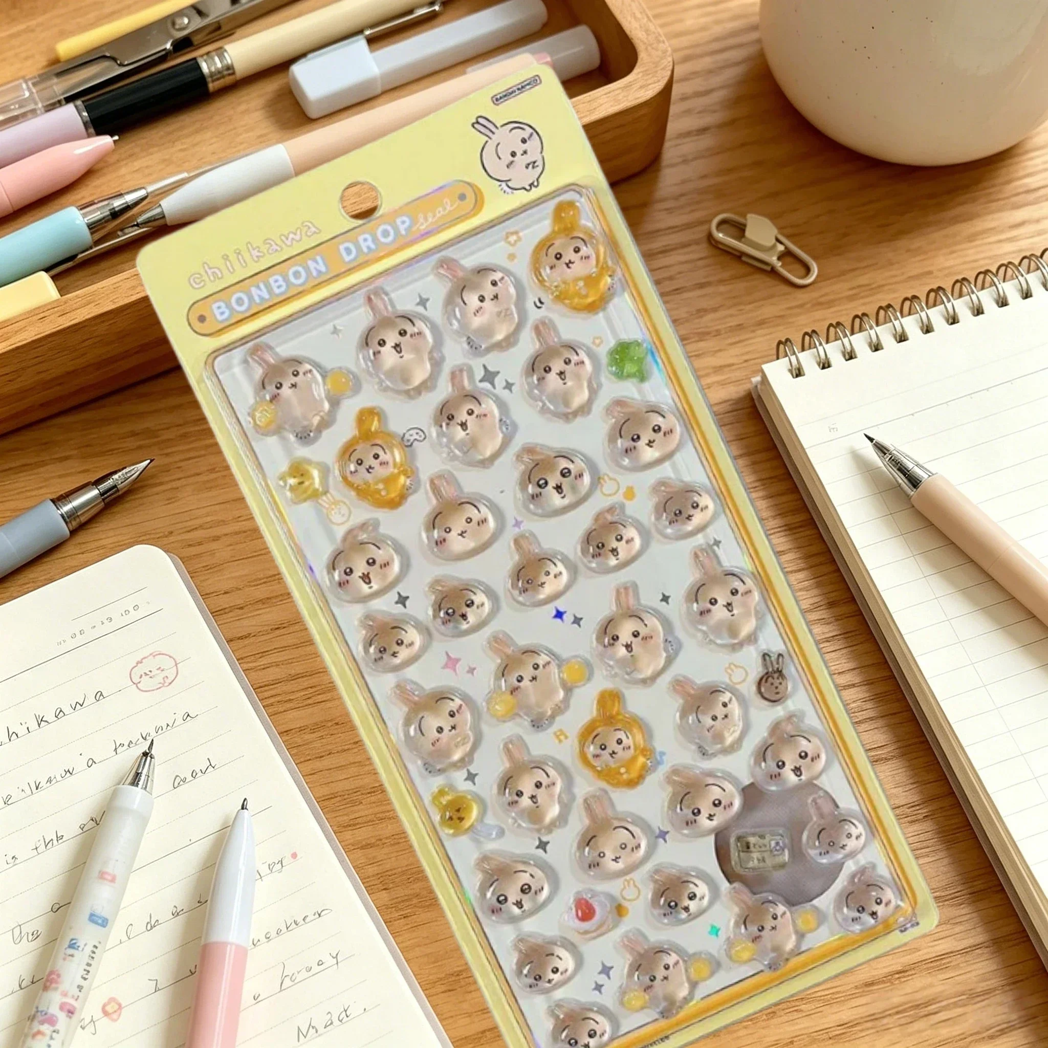 Chiikawa 3D Cute Relief PVC Crystal Waterproof Stickers DIY Scrapbook Laptop Cute Bonbon Drop Seal Children Gift ボンボン ドロップシール