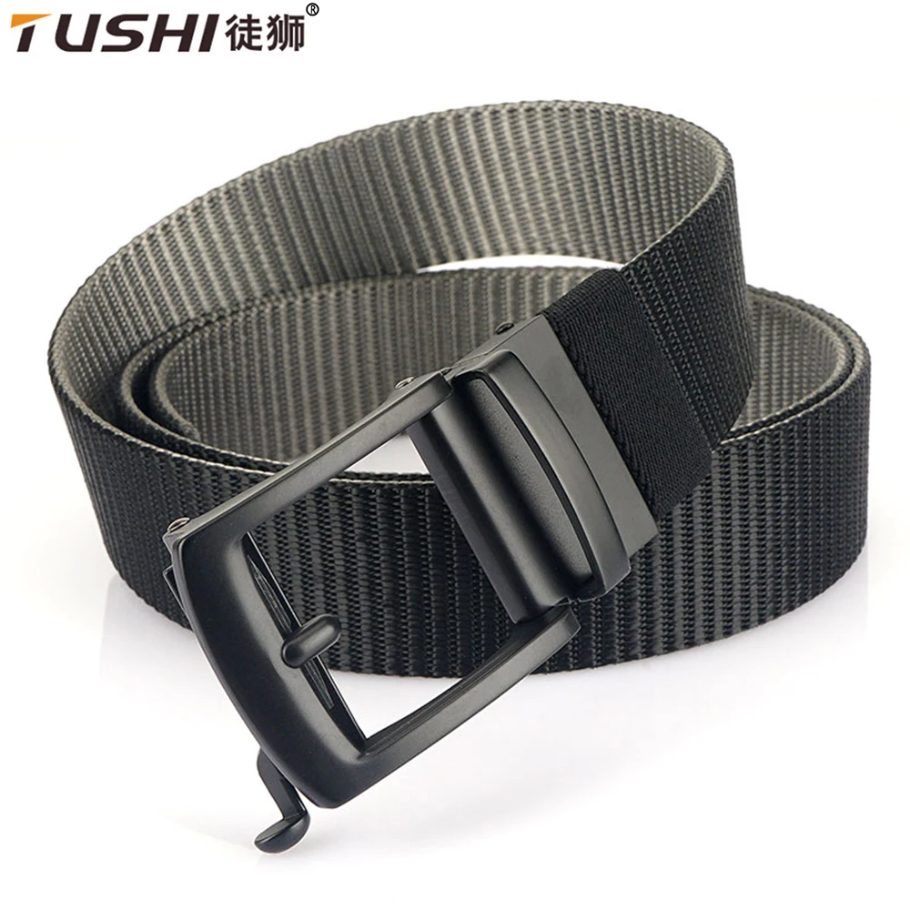 TUSHI New Military Automatic Buckle Nylon Belt Outdoor Hunting Multifunctional Tactical Canvas Belt High Quality Men Belt