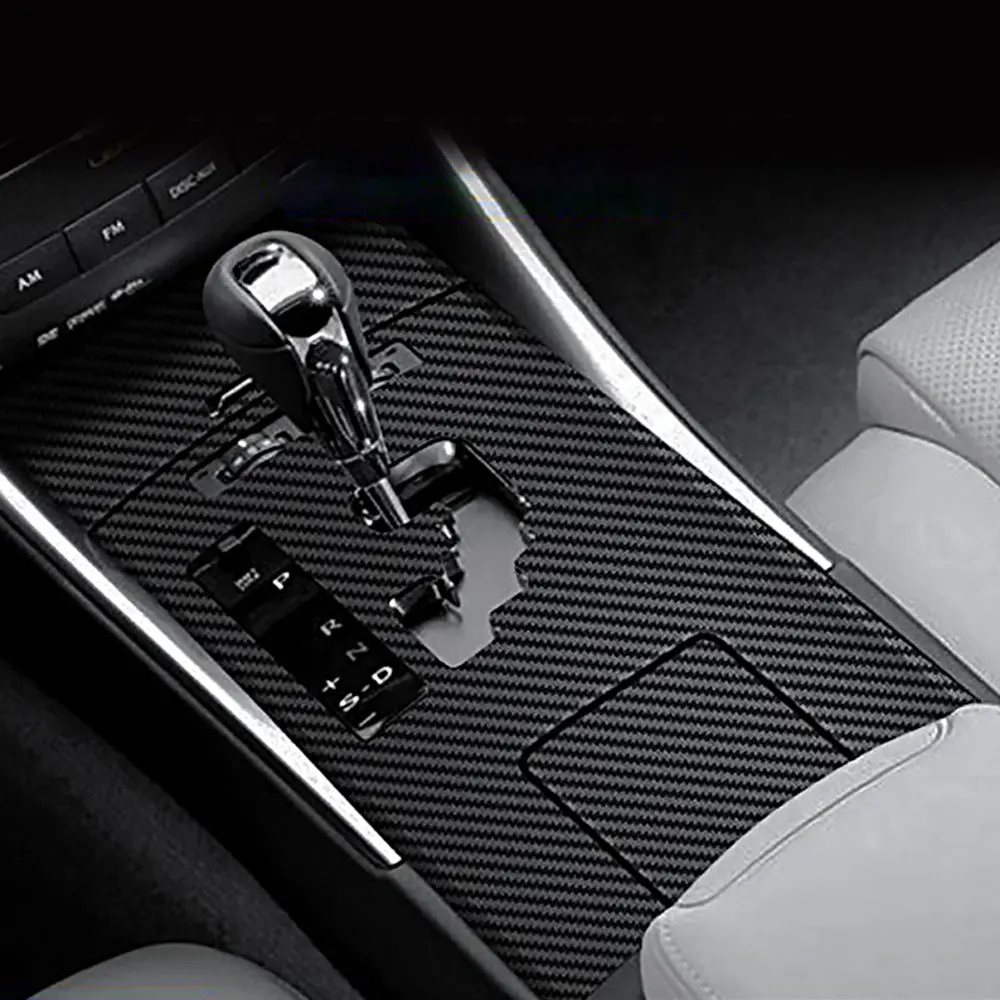 2D الفينيل التفاف فيلم والعتاد التحول صندوق غطاء لوحة الكسوة لكزس IS250 300 350 2006-2012 ألياف الكربون سيارة التفاف احباط اكسسوارات