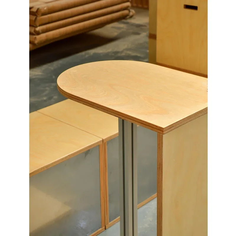 Nordic simple aluminum furniture birch ocean board C type coffee table coffee table table