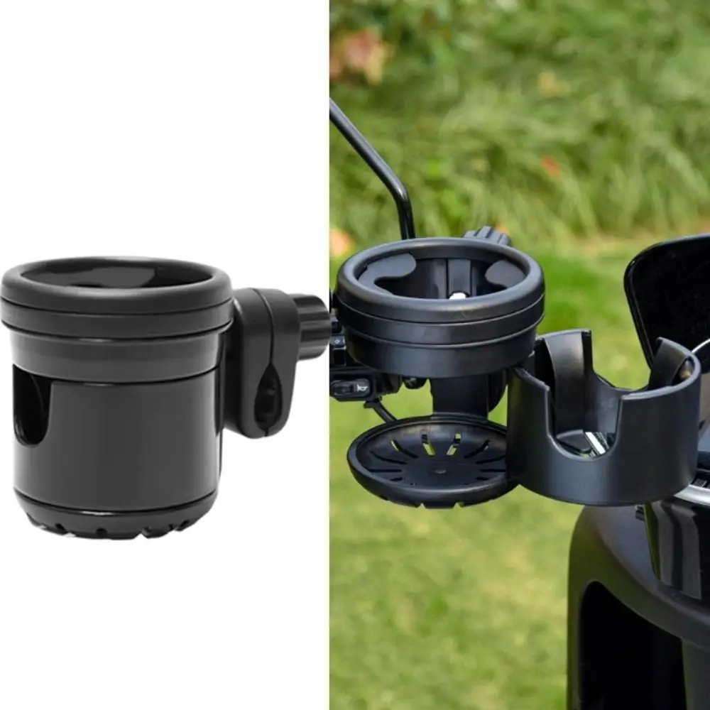 

Hands-free Rotating 2 in 1 Stroller Cup Holder Non-slip Universal Mount Stroller Bottle Rack Black Trolley Drinks Holder Bicycle