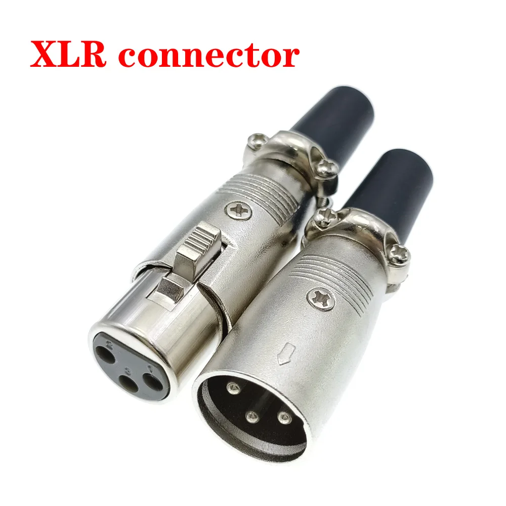 

5PCS 3P 5Pin XLR Plug Male Female Microphone Audio Cable Plug Connectors Microphone Musical Instrument XLR Plug Accessories DIY