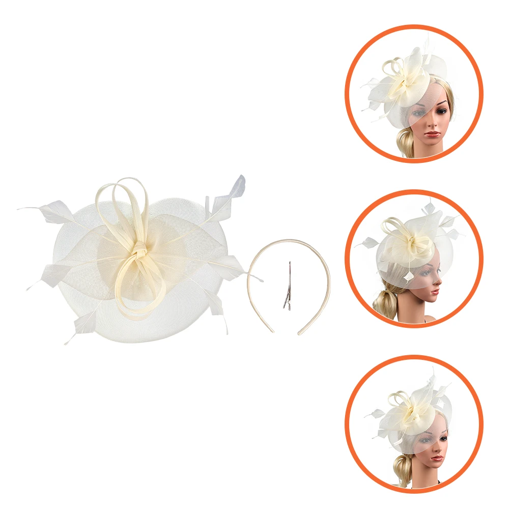 

Pink Women Party Fascinator Hairband Tea Headband Gauze Plume Lightweight Comfortable Safe Materials Banquet Wedding