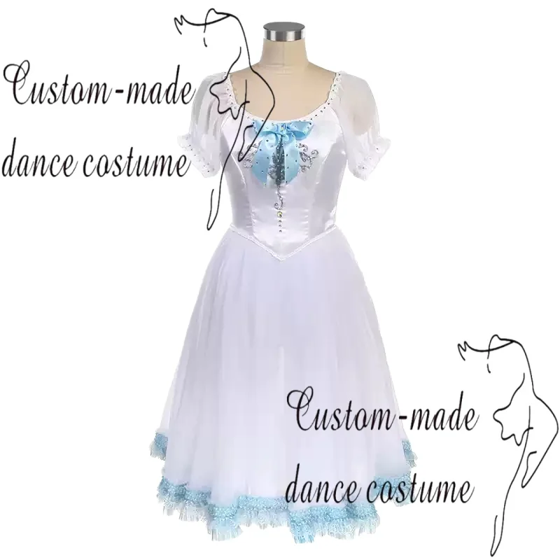 Graduation dance costume, white professional fluffy skirt, long skirt, ballet performance costume customization