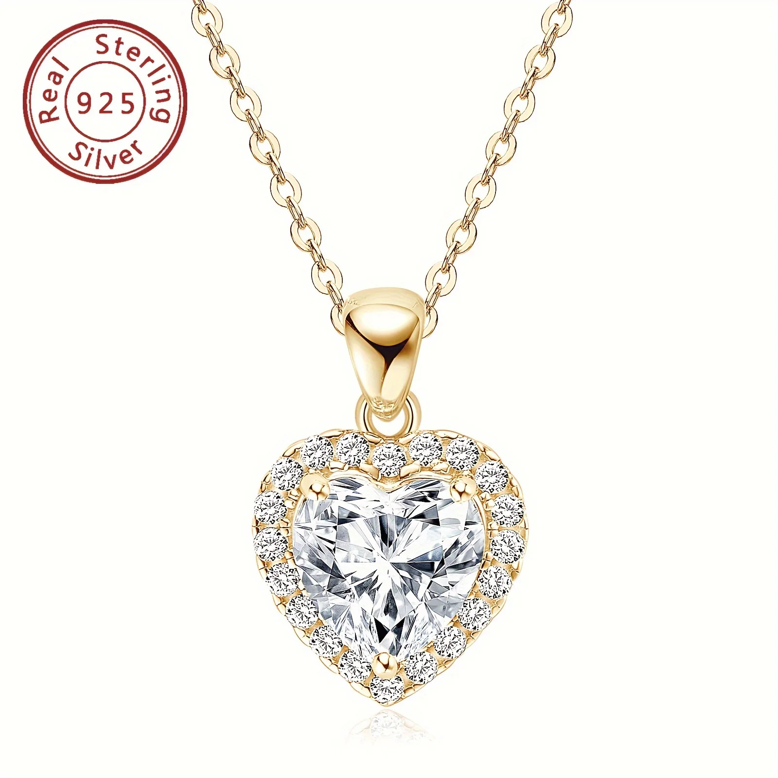 1pc 2Ct This S925 Sterling Silver Moissanite Heart Pendant Necklace Is The Perfect Gift for Birthdays, Holidays, and Christmas.