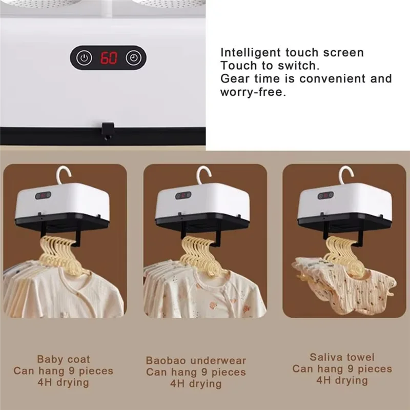 

【Домашние аксессуары】Портативная сушилка для одежды, мини/компактная сушилка для путешествий в квартире, небольшая быстросохнущая машина с регулируемым таймером