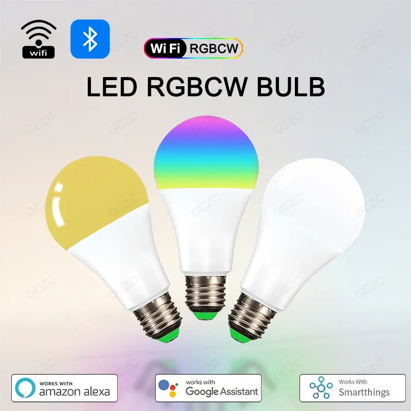 

Умная лампа Smart Life App Control Wi-Fi Bluetooth RGB + CW Светодиодный светильник 22085-265 В с регулируемой яркостью Кристалл Украшение комнаты