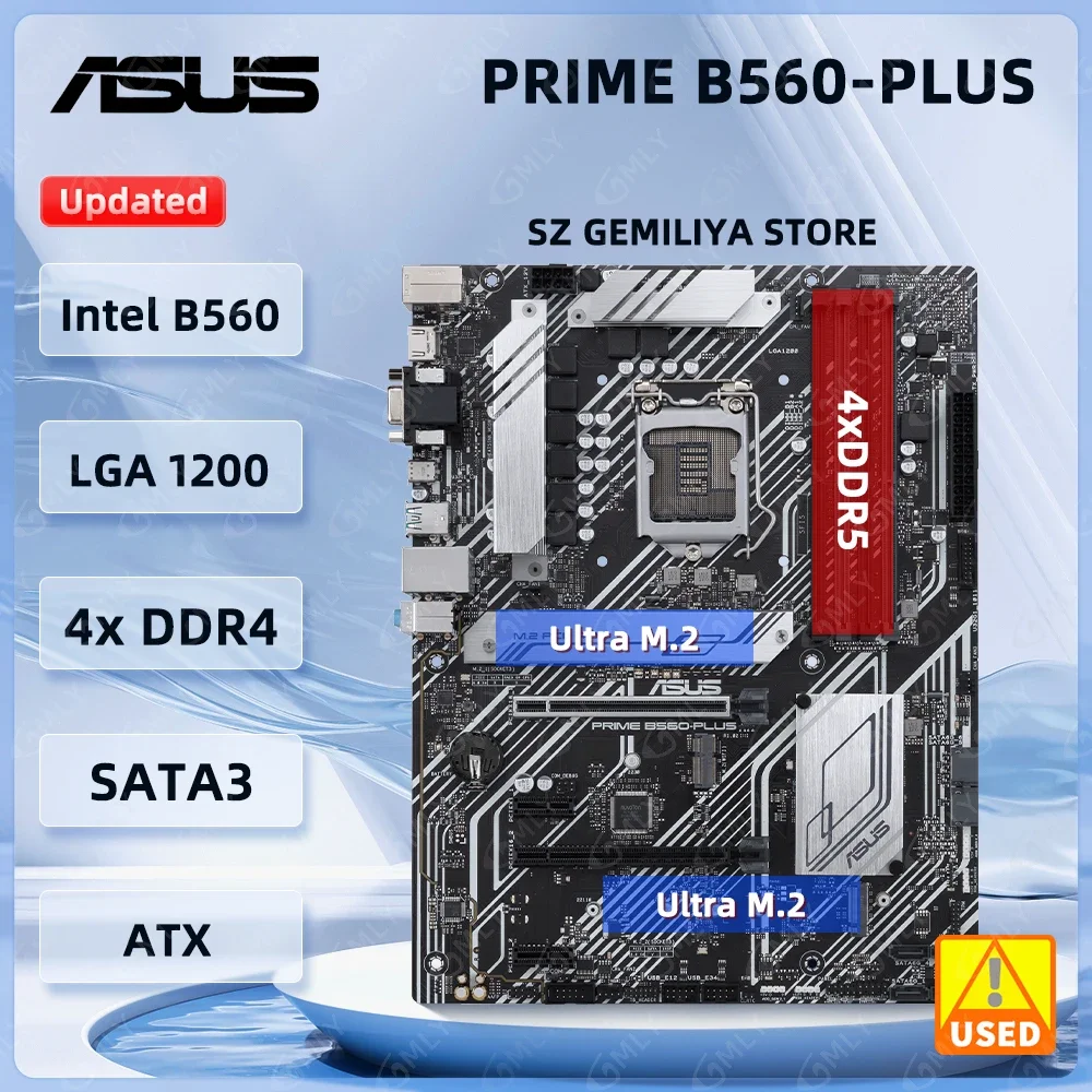 Материнская плата ASUS PRIME B560-PLUS PRIME B560M-A AC Intel B560 LGA1200 DDR4 128 ГБ с поддержкой Core i3-10100 i5-11400 i7-10700F 11900F Материнская плата ASUS PRIME B560-PLUS PRIME B560M-A AC Intel B560 LGA1200 DDR4 128 ГБ с поддержкой Core i3-10100 i5-11400 i7-10700F 11900F