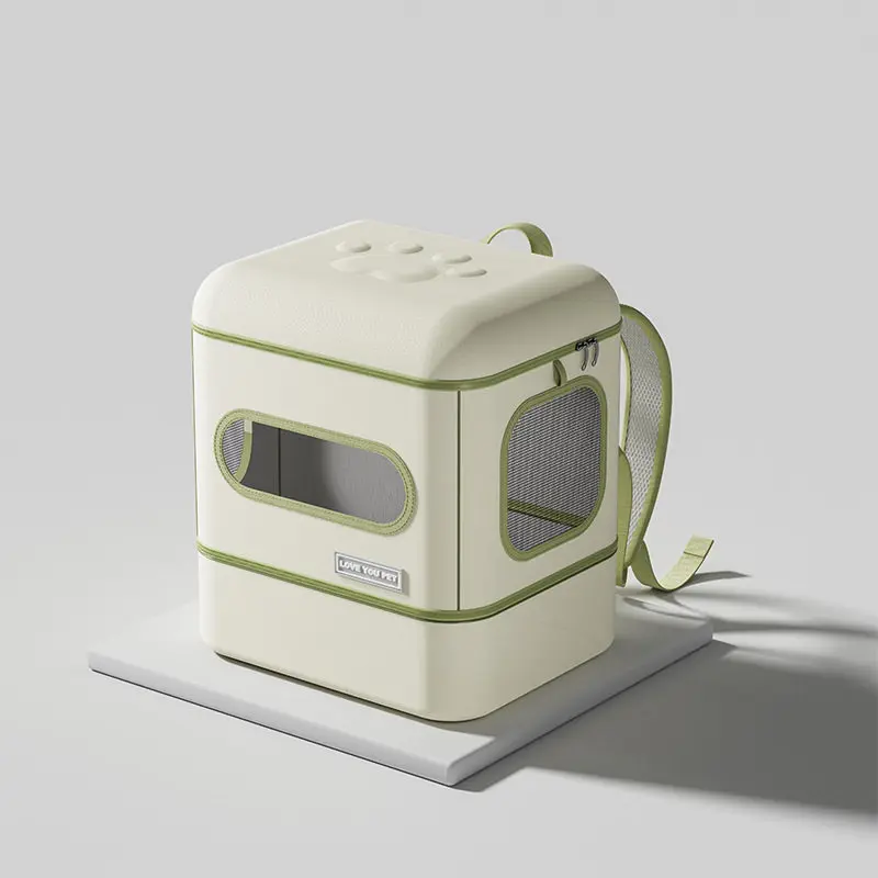 

Foldable Cat Backpack with Built-in Litter Box Portable Pet Carrier for Travel