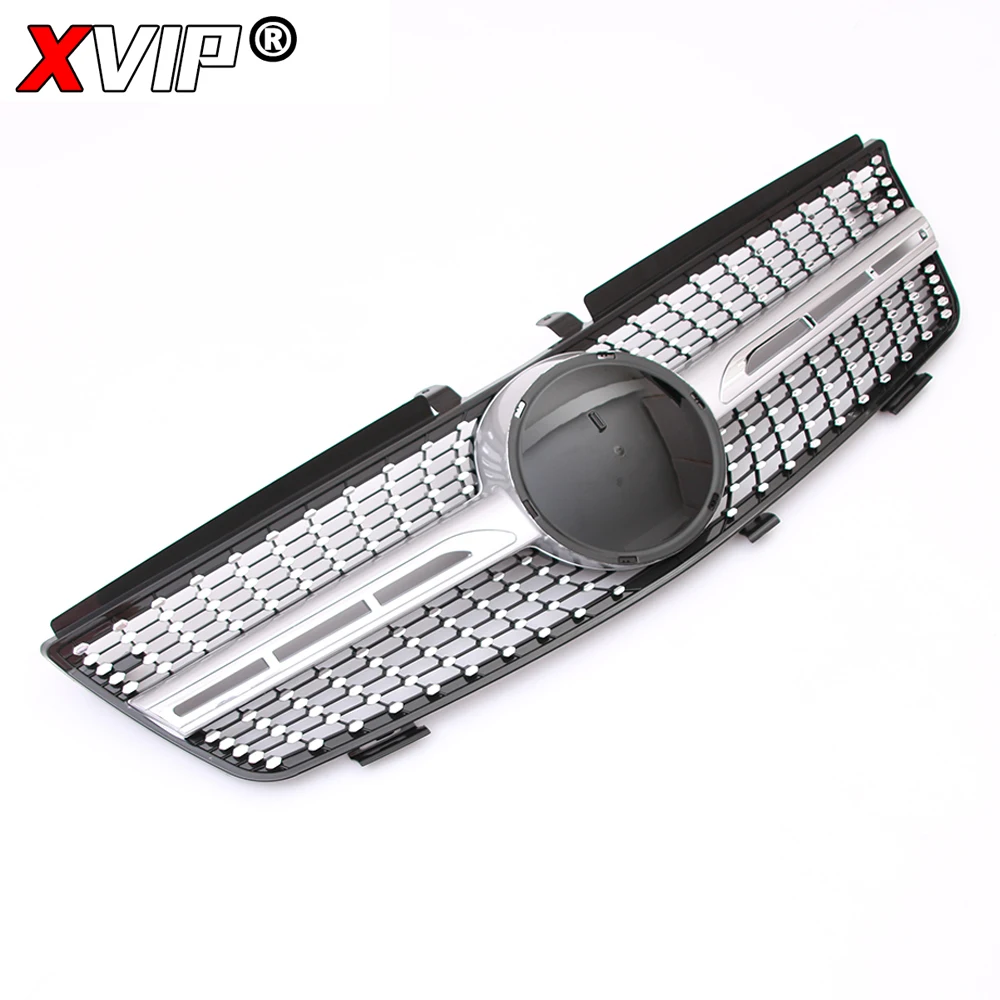 XVIP Chrome Diamonds Style Front Racing Grille For Mercedes Benz ML W164 2005-2008 ML320 ML350 ML500 AMG GTR Style Bumper Grille