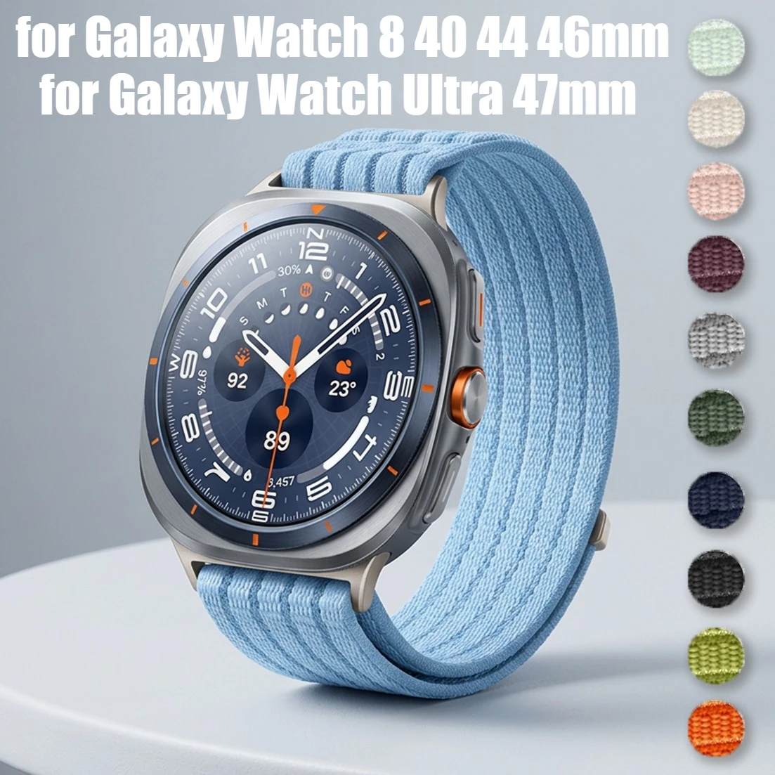 Sport Ventilate Nylon Woven Loop Strap Wristband for Samsung Galaxy Watch7(2025)Ultra 47mm Galaxy Watch 8 40mm 44mm Classic 46mm