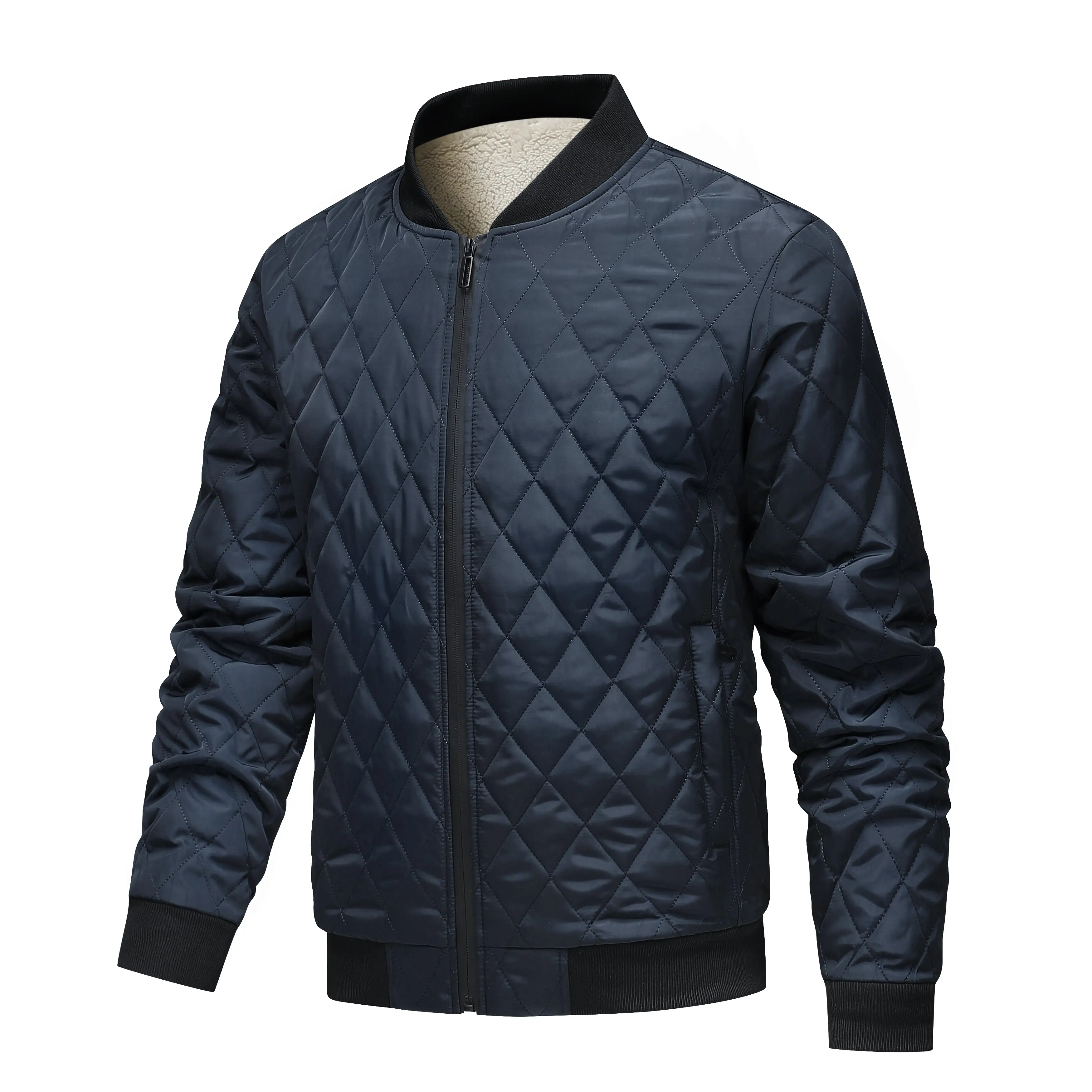 

Autumn and Winter Fashion Solid Color Thickened Cotton-Padded Jacket Men's Loose Sports Comfortable Windproof Large Size Coat