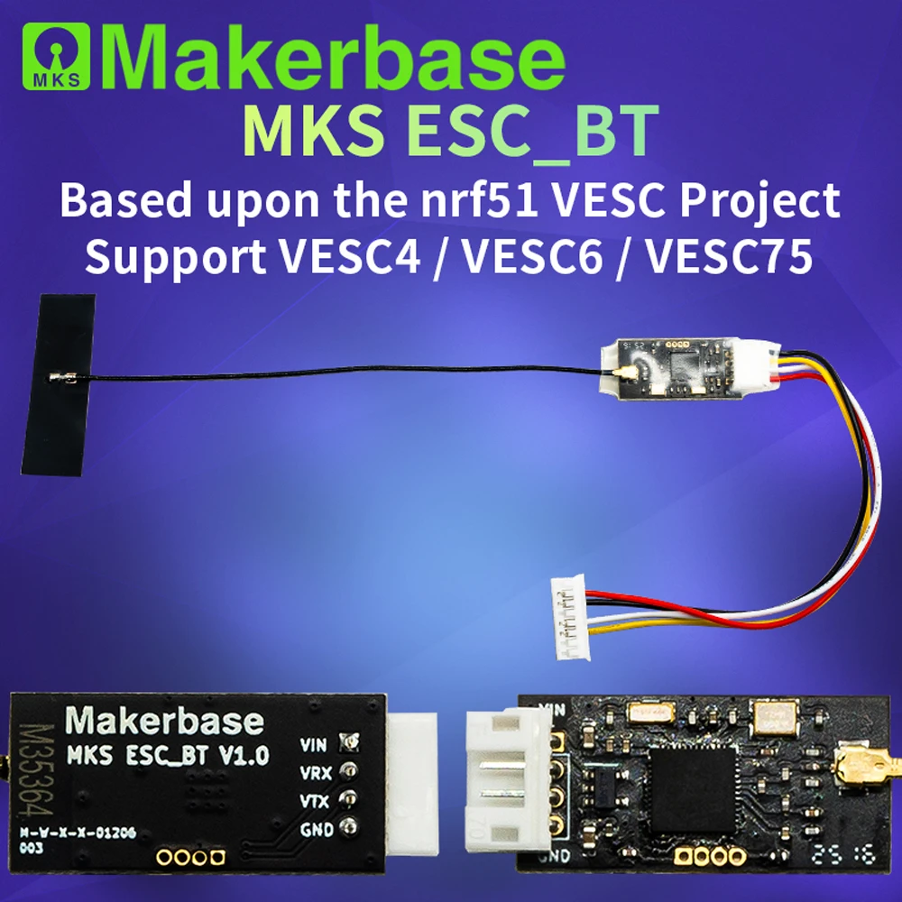Makerbase Wireless Bluetooth Module 2.4G for Electric Skateboard Based upon the nrf51_vesc project