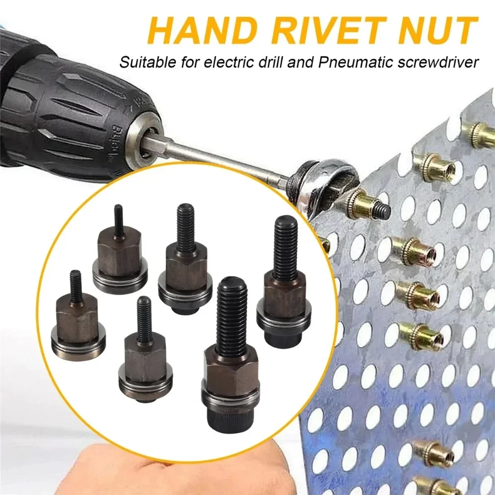 77pcs Manual Riveting Tool Set, 7 Sizes M3-M12 with 70 Rivet Nuts, Heavy-Duty Metal Gun for Automotive, Industrial & Welding