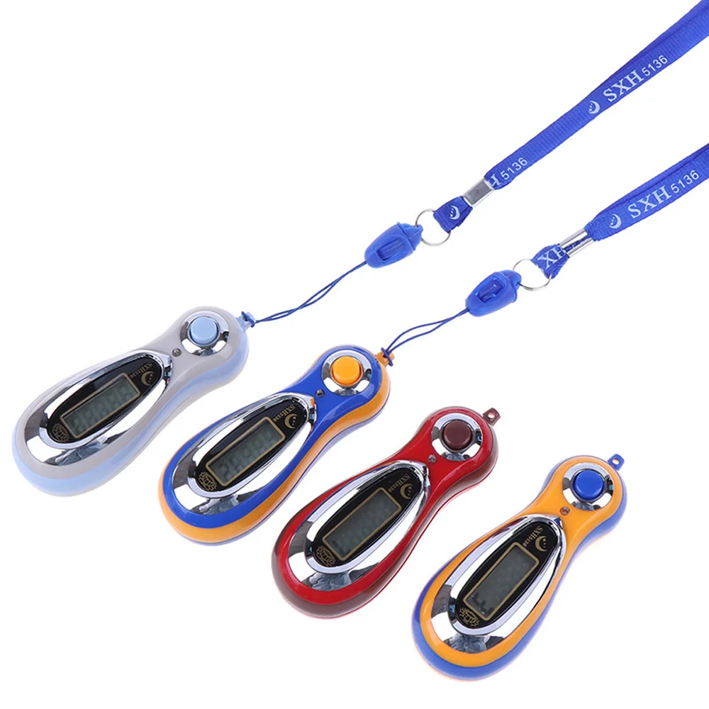 Imagem -03 - Display Lcd Electronic Digital Tally Counter Contador Manual Mp3 com Cordão Contador de Dedo com Bateria Cor Aleatória
