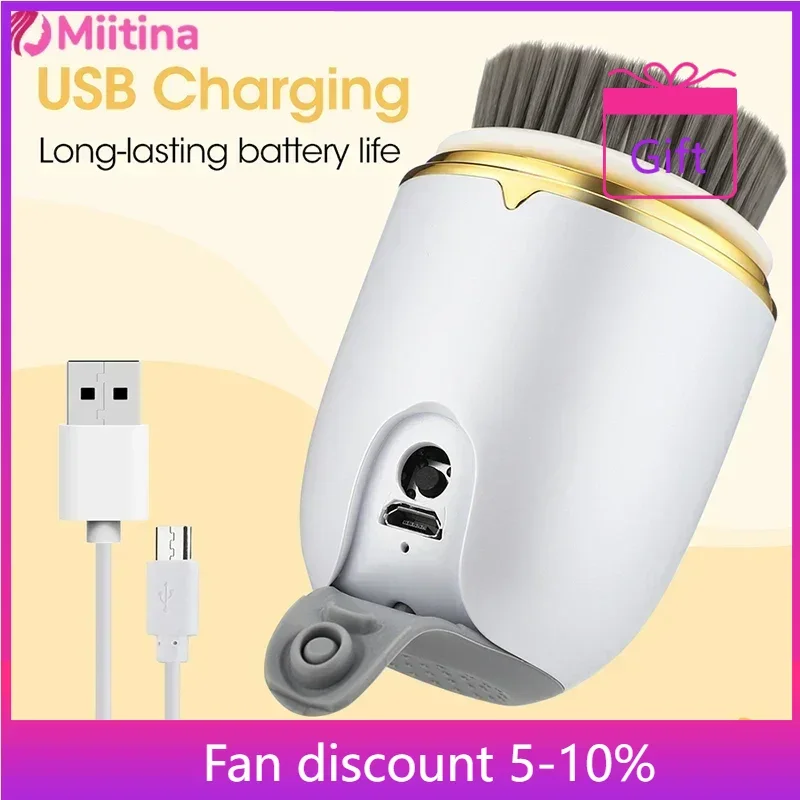 

Miitina 3-in-1 Electric Cleansing Brush Ultrasonic Pore Facial Care Massager Blackhead Removal Device Cleansing Brush vibration