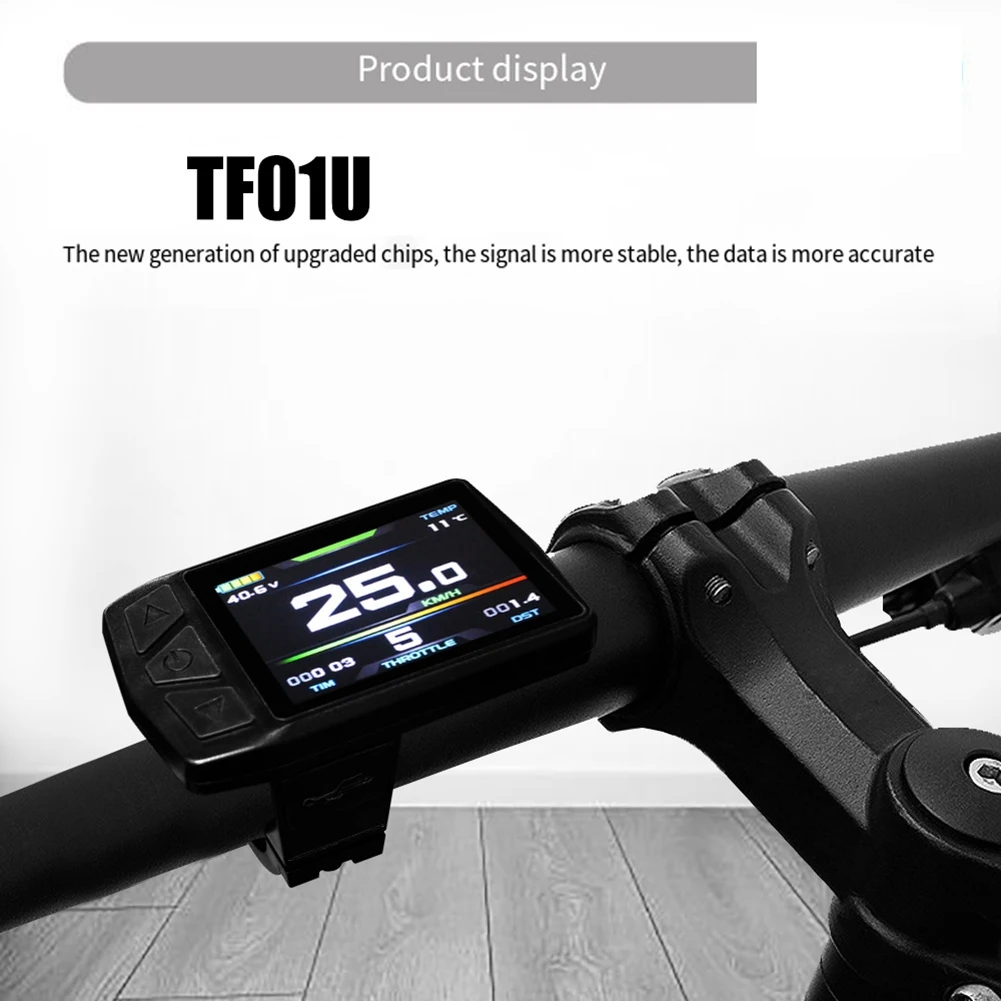 Display Ebike per KT TF01U 24V 36V 48V Misuratore LCD colorato intelligente Connettore SM impermeabile Misuratore per bicicletta elettrica