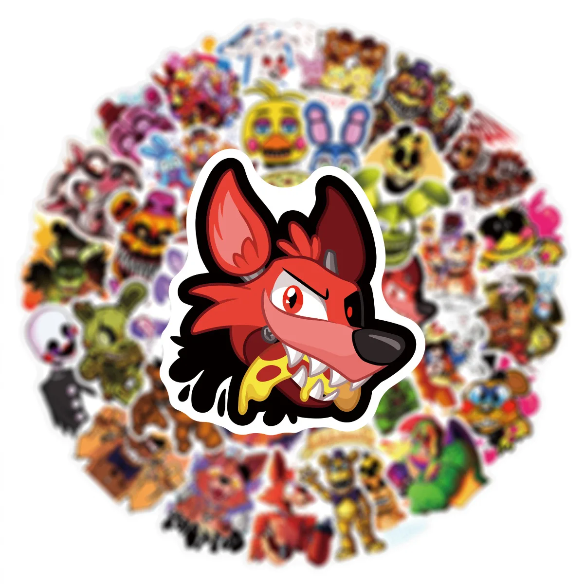 50Pcs FNAF Cute Stickers Five Nights At Freddys Cartoon Anime Pattern Kawaii Sticker Notebook Cup Decorations image 3