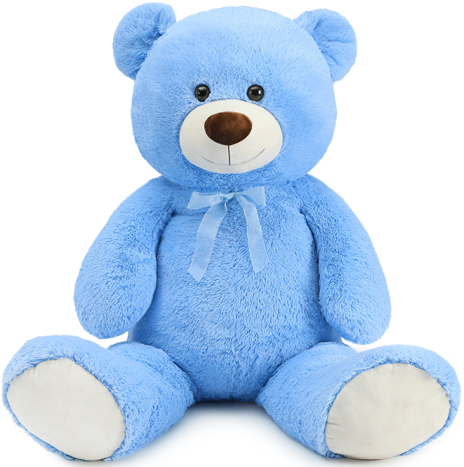 

MorisMos 130cm Giant Teddy Bear Blue for Mother, Cuddly Big Bear Stuffed Animal Plush Toy Soft Large XXL, Presents for