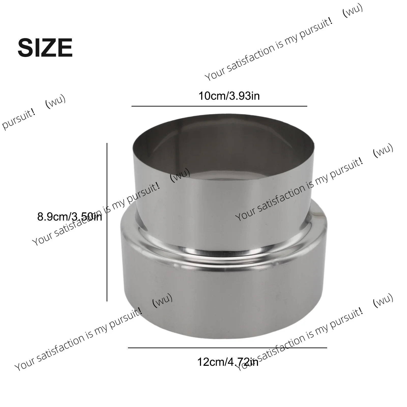 3pcs Stainless Steel Chimney Reducer 120mm to 100mm with Heat Resistant and Reinforced Seam for Leak Resistant Ventilation