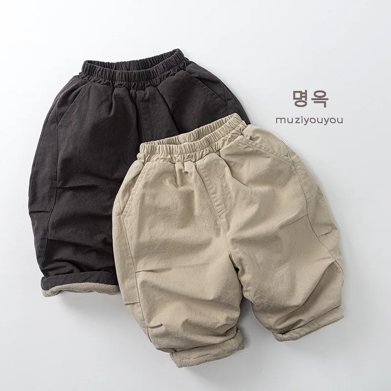 

Children's Thickened Pants Loose Casual Warm Wide-leg Pants Children's Clothing 2025