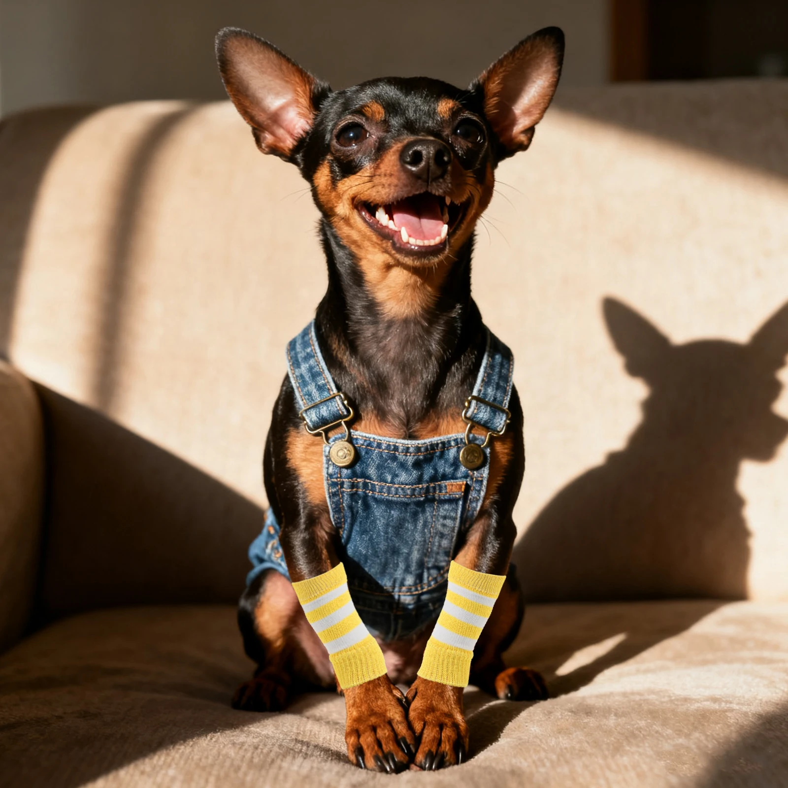 

4Pcs Pet Leg Protector Dog Elbow Sleeve Knitted Breathable Lightweight Joint Support for Daily Wear Outdoor Travel Comfortable