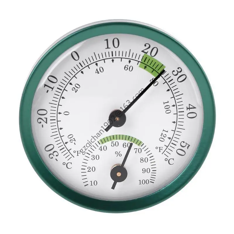 X7AB Mechanische Luftfeuchtigkeit Temperaturmessgerät mit Aluminiumlegierung für Schalenanaloghygrometer Aluminiumgehäuse für