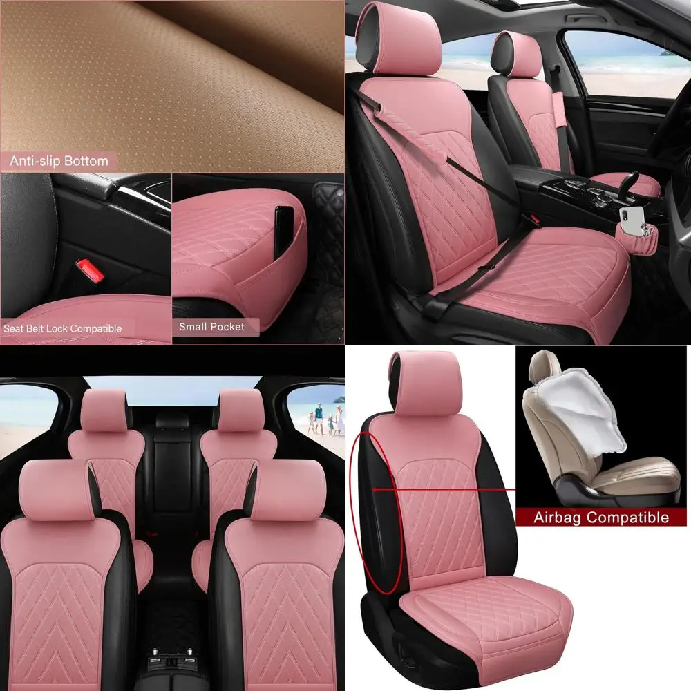 

Чехлы на передние автомобильные сиденья — кожаные чехлы на сиденья с карманом для хранения и двумя подушечками на ремень, противоскользящие водонепроницаемые универсальные чехлы на сиденья для