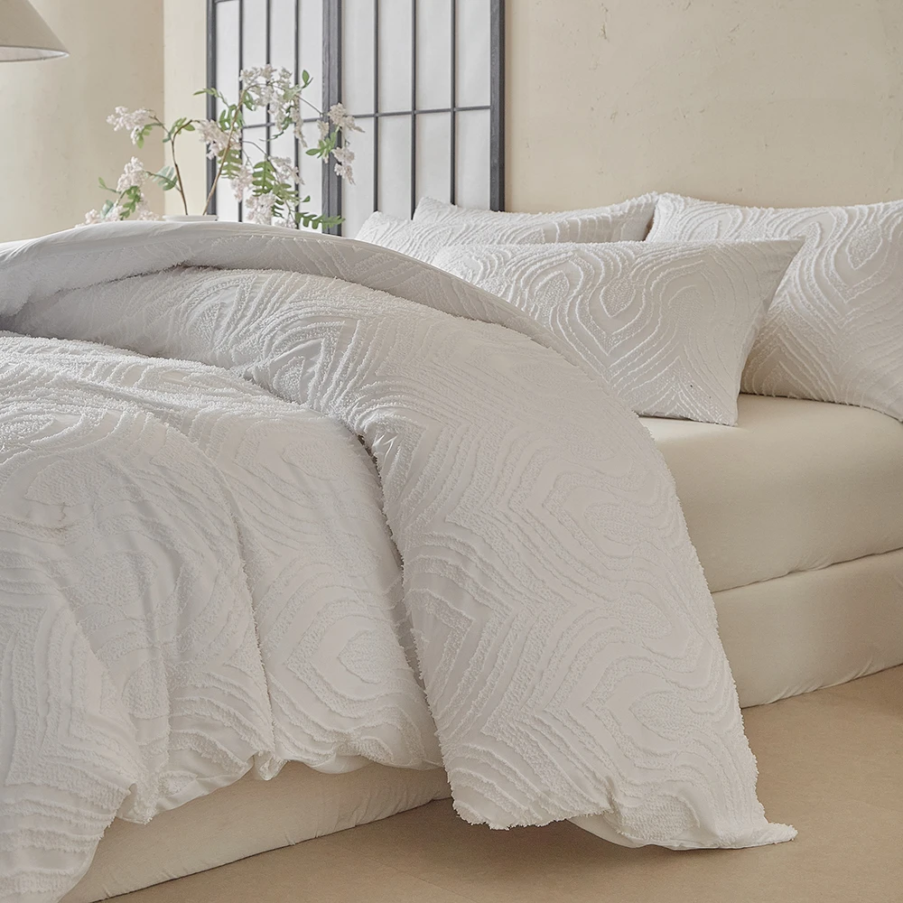 Duvet Cover Bedding Set Twin Full Queen King Size 135x200 Nordic Quilt Cover 240x220 Double Single White Leaf Bed Linen 200x200