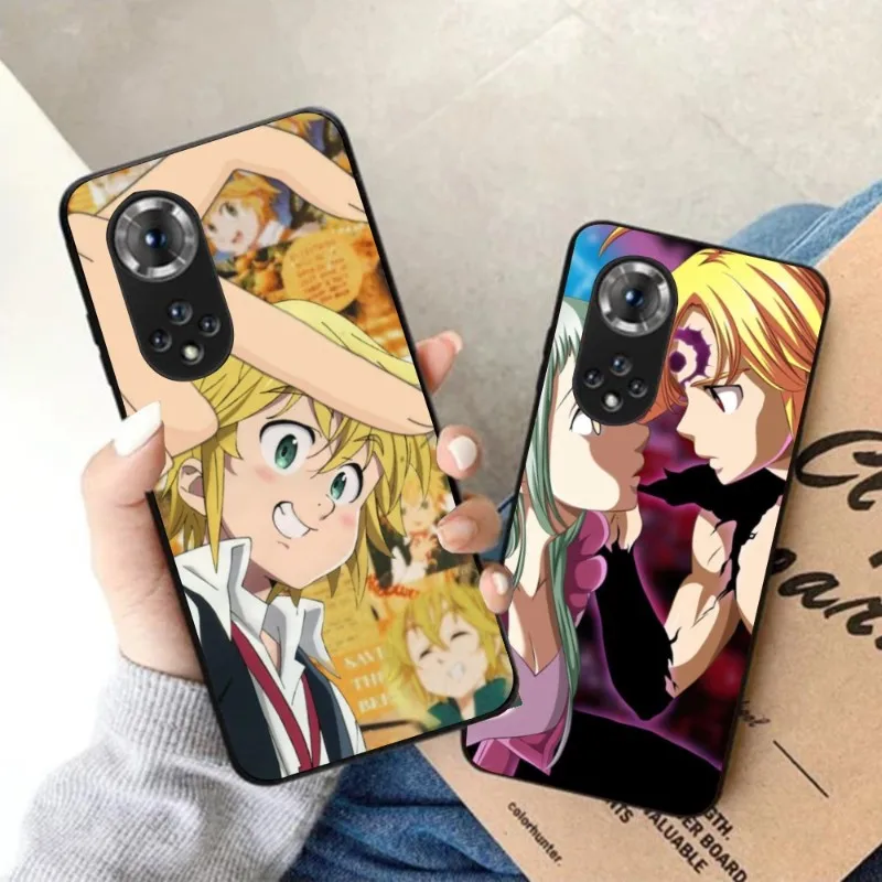 Anime Meliodas Elizabeth Phone Case for Honor 90 70 50 20 7S X9 X8 X7 Magic 4 3 Pro Black Soft Phone Cover Funda