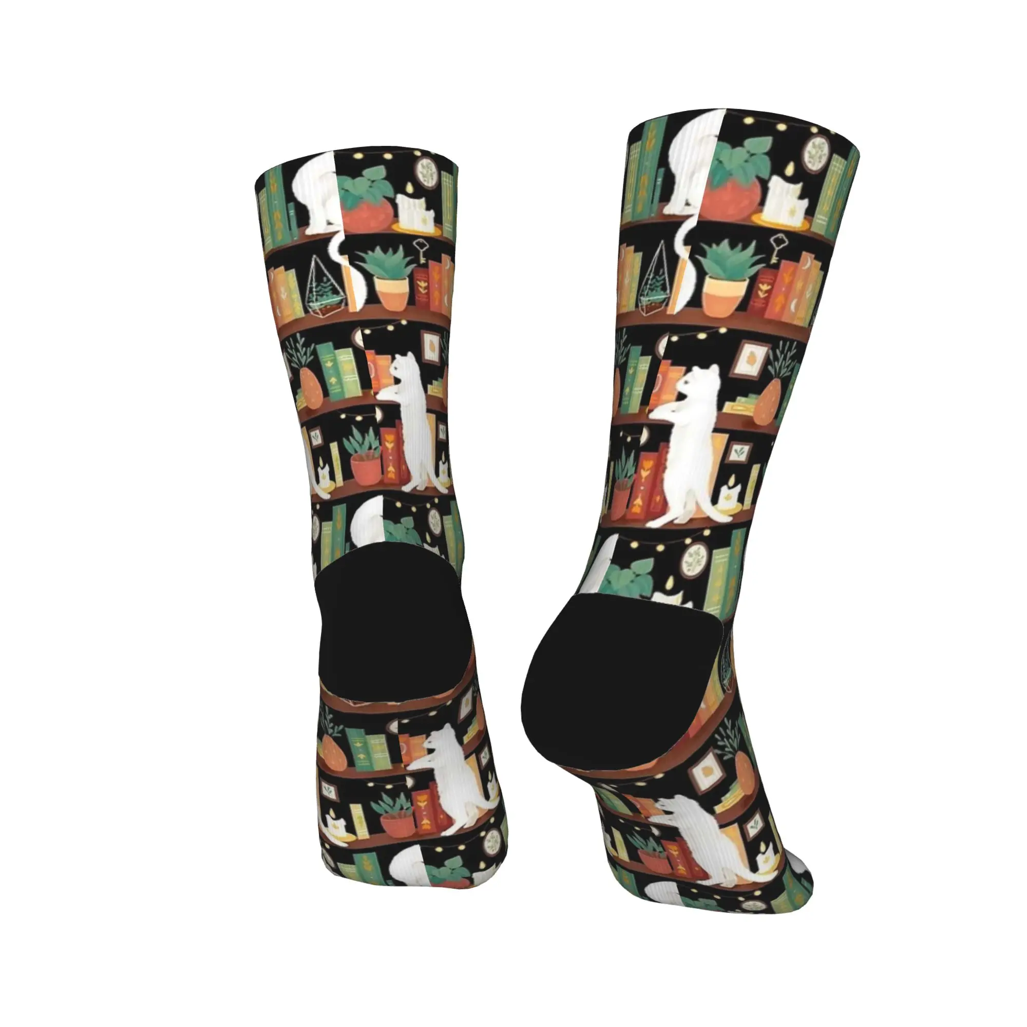 Frauen Männer Socken Bibliothek Katzen Niedlichen Tier Strümpfe Nicht Slip Warme Weiche Socken Winter Koreanische Muster Outdoor Socken