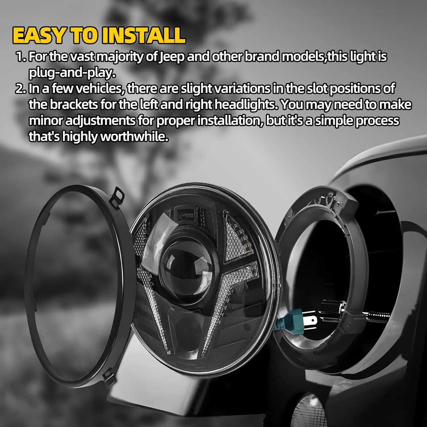 The latest 7-inch headlight collection for Jeep Wrangler JK, waterproof, certified, patented, team developed