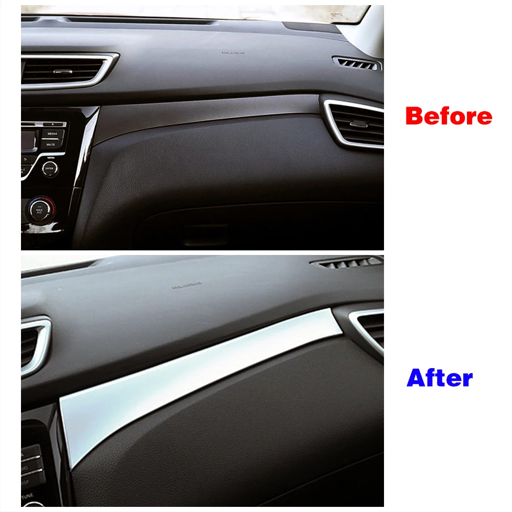 For Nissan Qashqai J11 X-trail T32 LHD 2014 2018 Car Center Console Dashboard Panel Strip Cover Trim Sticker