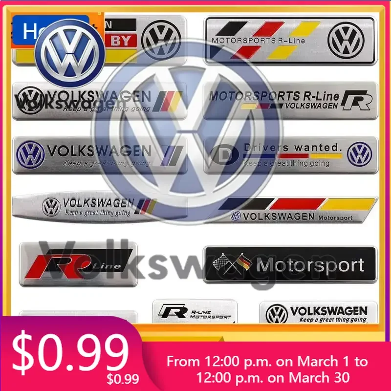 

VW New Metal Emblem Personalized Tailgate Sticker For Volkswagen Golf 5 Polo Golf 7 5 6 Mk6 7 R 7 Gtd Mk7 Mk4 Mk5 GTI