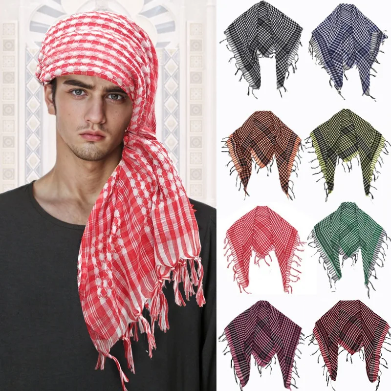 

Мусульманский шарф Шема, традиционные исламские аксессуары, платок, исламский платок на шею, ветрозащитный арабский шарф Кефия Шема