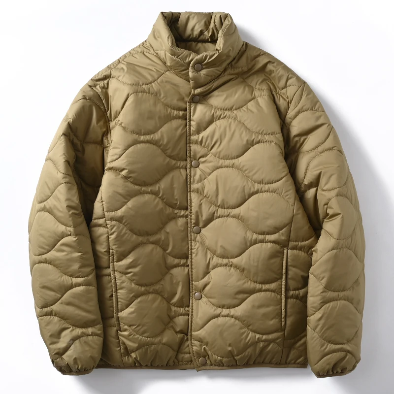 

Lightweight Casual Cotton Jaet Men's Autumn Winter Faion Ci Sle Stand Collar Padded Coat Youth Loose Fit Regular Length