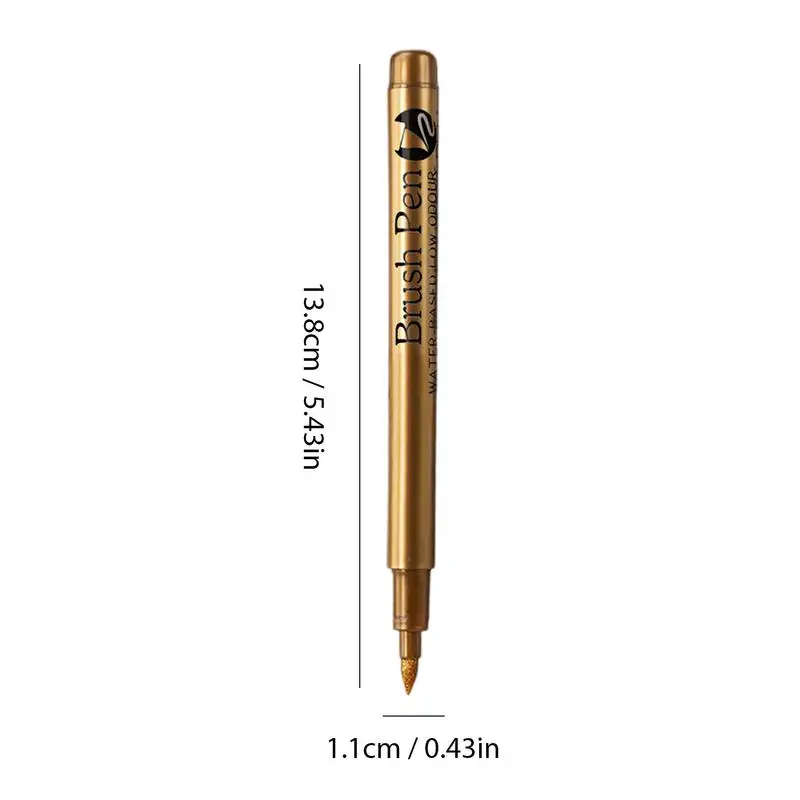 Gold Paint Marker Silver Marker With Double Nib Design Gold Paint Pen For Bright Colors For Art Painting Shoe Doodle Glass