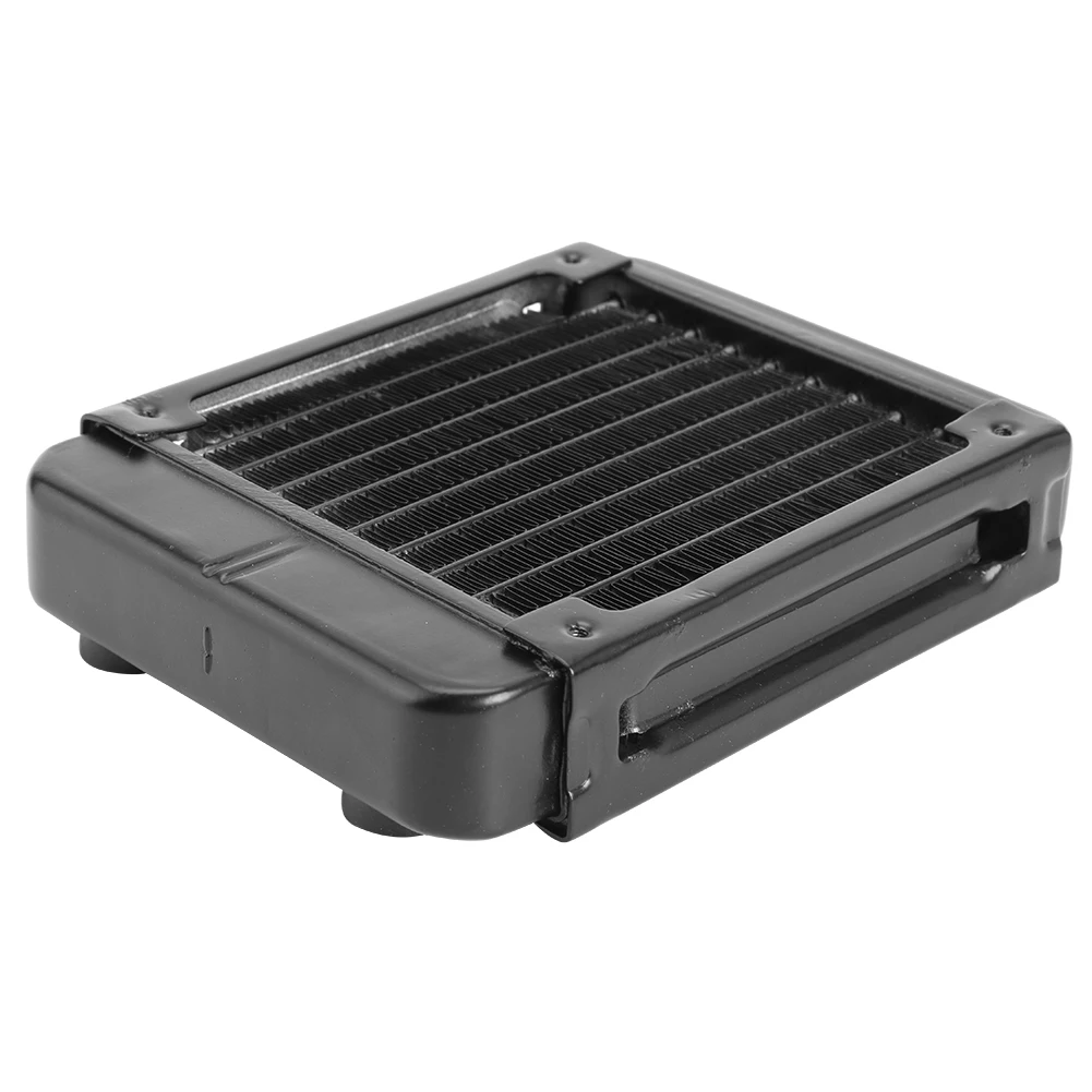 Radiateur de refroidissement à eau 120 mm, filetage G1/4, radiateur à 10 tubes en aluminium, échangeur de chaleur en aluminium pour PC CPU Ordinateur