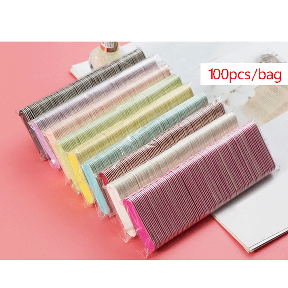 100pcs 5cm Wooden Mini File Strip Thin Sand Bar Nail File Nail Bar Wearable Nail Tools Nail File Strip Bulk Wholesale for Salon