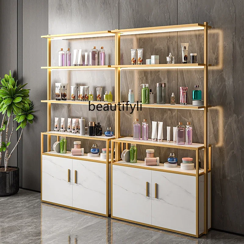 

a48 Light Luxury Display Cabinet Beauty Salon Display Rack Cosmetics Shelf Nail Art Storage Cabinet Makeup Cabinet