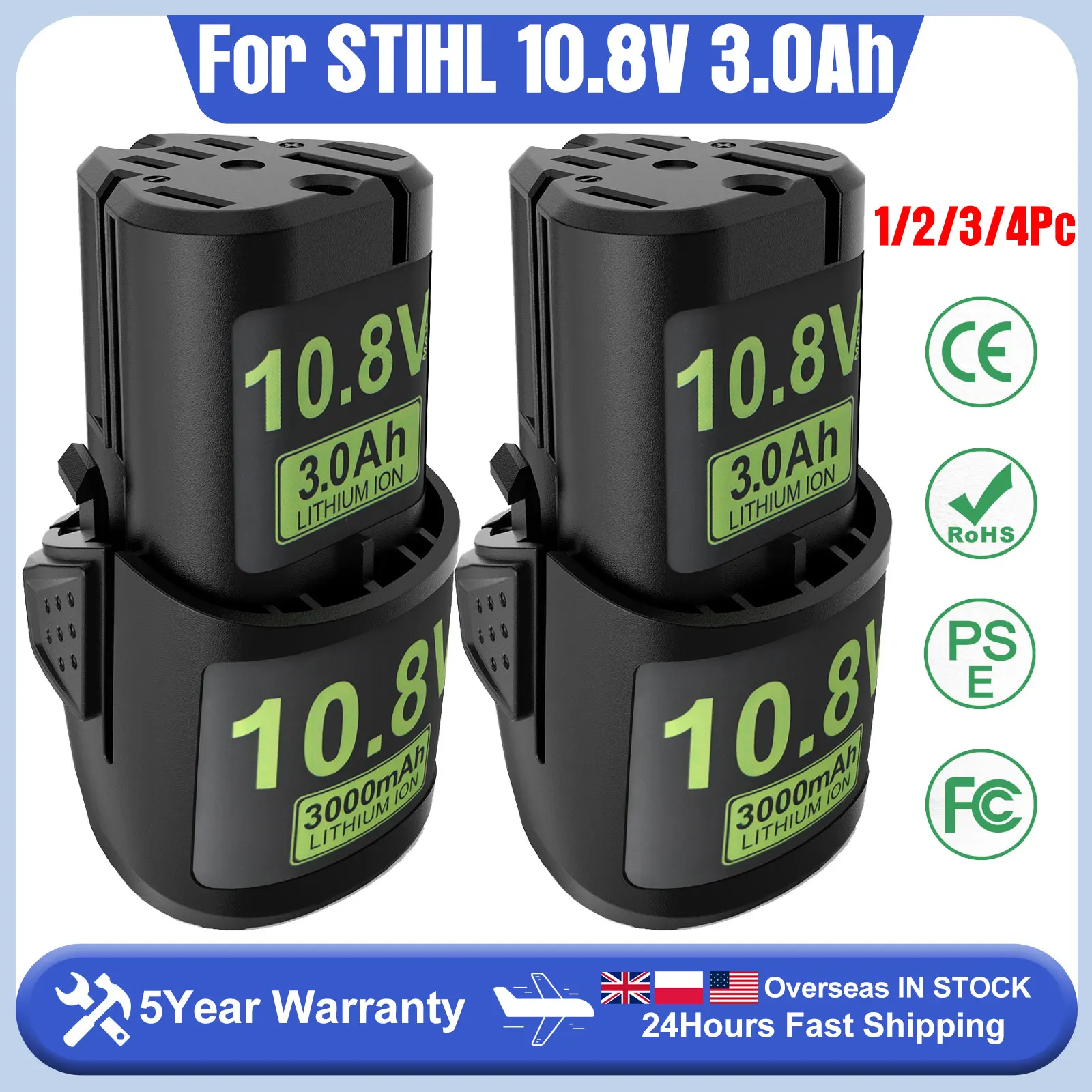 Para batería STIHL 10,8 V 3.0Ah para GTA26/40 HSA26/30 BGA30, FSA30 AS2 ASA20 Li-ion 1/2/3/4 Uds herramientas eléctricas de repuesto