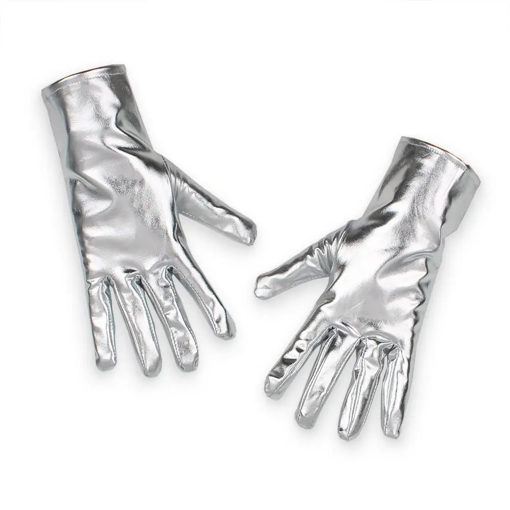 Etiquette Shiny Women Leather Gloves Gothic Punk Cosplay Wedding Gloves Thin Style Driving Gloves Clubwear