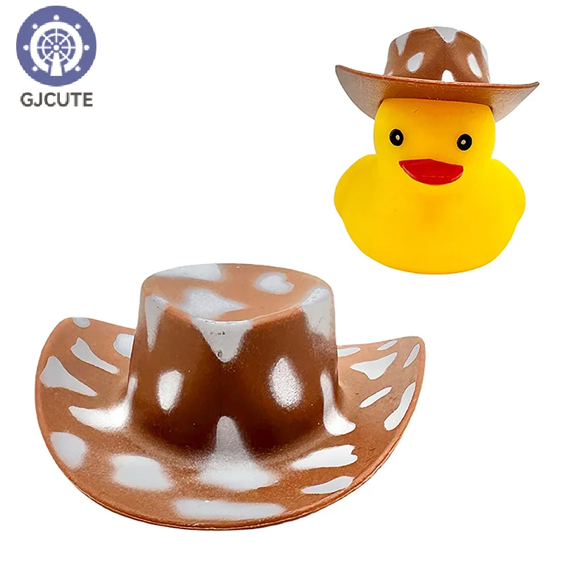 1Pcs Mini Flash Laser Western Cowboy Hat Cowgirl Hat Miniature Plastic Doll Hat Dolls Decoration DIY Accessories