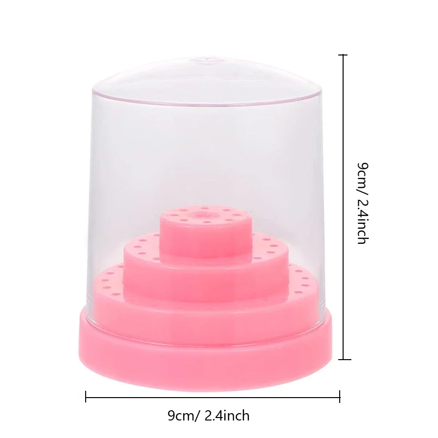 1pc 48 Holes Professional Nail Art Drill Bit Holder Exhibition Stand Displayer Nail Manicure Tool Acrylic Cover Box