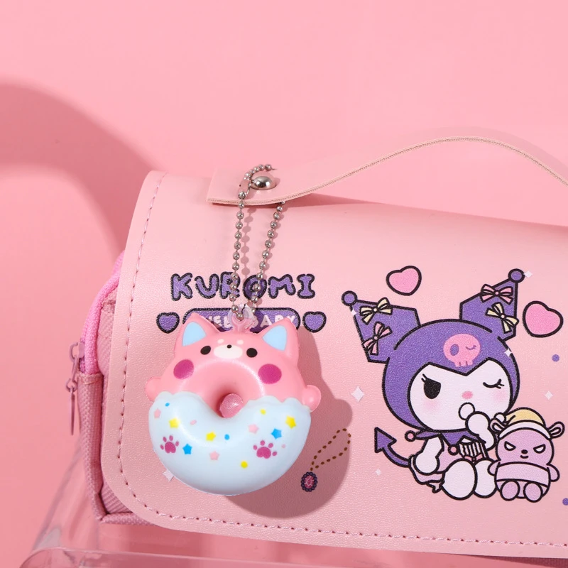 Kawaii Grande Capacidade Lápis Case, Multifuncional Kt Cat Pochacco Kuromi Bag, Bonito Material Escolar, Papelaria Presentes