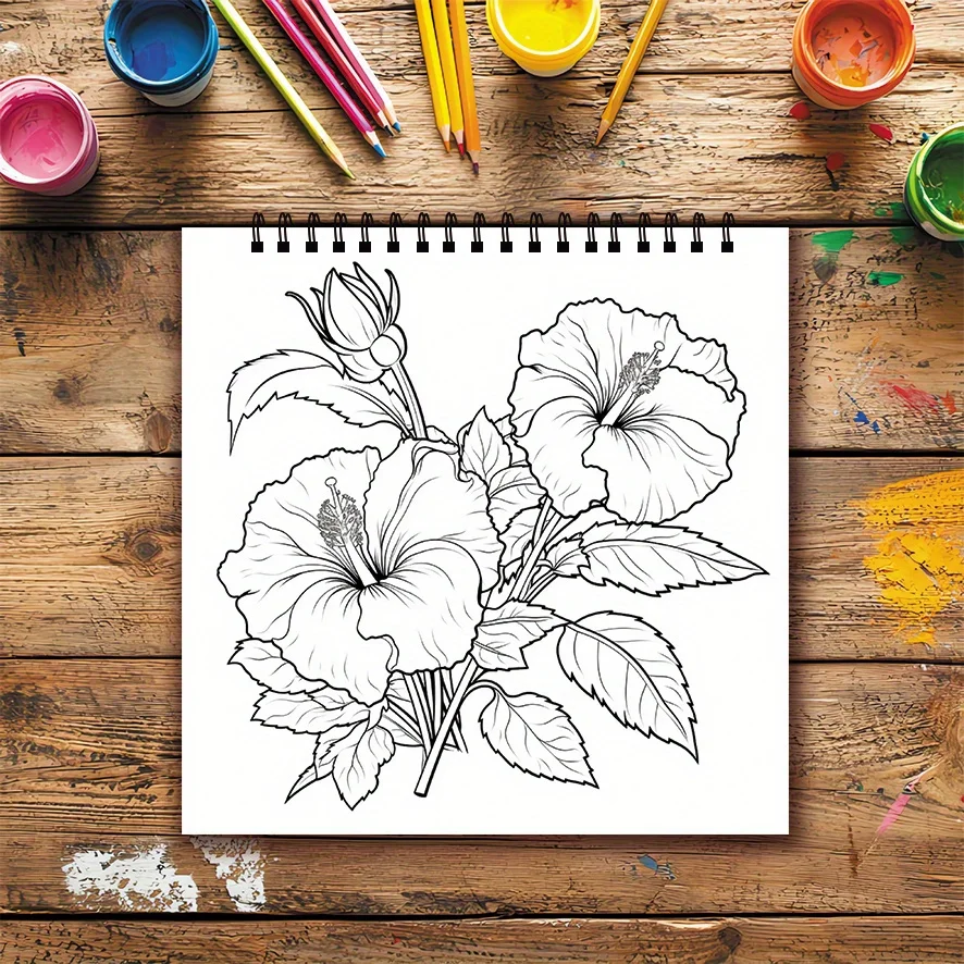 大人の花の塗り絵 - 8.27インチ x 8.27インチ、22ページ。 花柄、ストレス解消、花好きへのギフト。